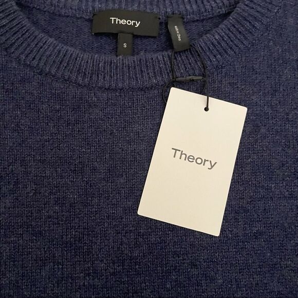 Theory Drop Shoulder Cashmere Sweater Denim Blue Size Small - Picture 4 of 7